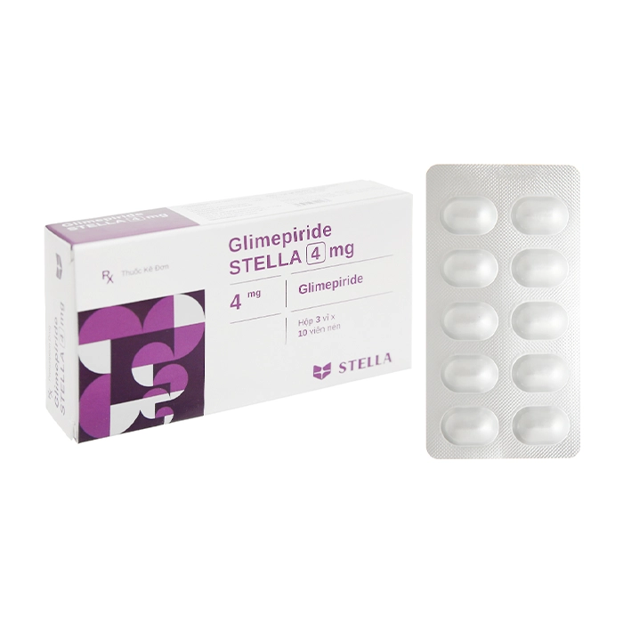 Glimepiride Stella 4mg 3 vỉ x 10 viên – Điều trị đái tháo đường