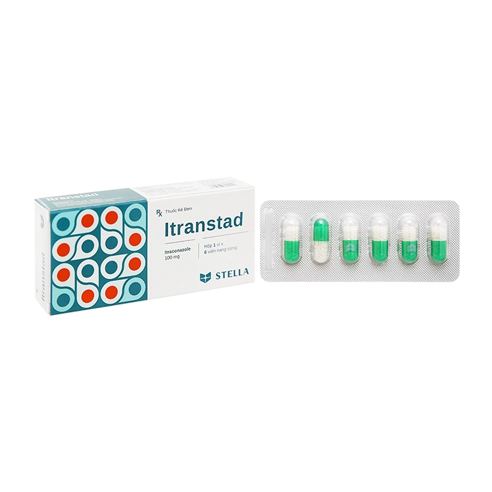 Itranstad 100mg Stella 1 vỉ x 6 viên – Điều trị nấm Candida ở miệng